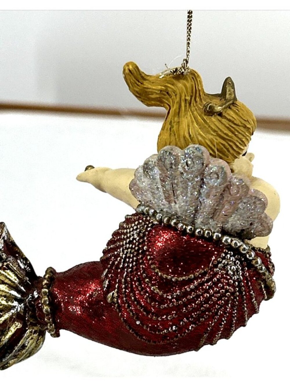 Katherine’s Collection Mermaid 3.75" Christmas Ornament Red Dress Gold Curvy - Picture 4 of 8